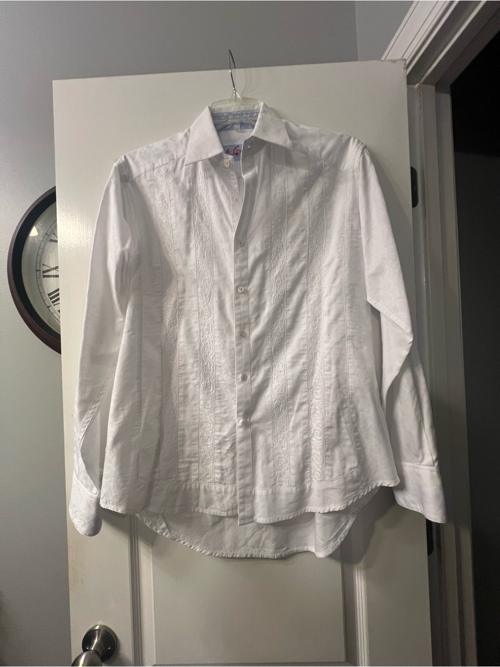 Robert Graham white shirt with embrodery panels size M